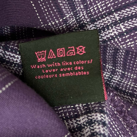 Nobo Cozy Purple Plaid Flannel Shirt with Fringe💜🤠 - Picture 12 of 14